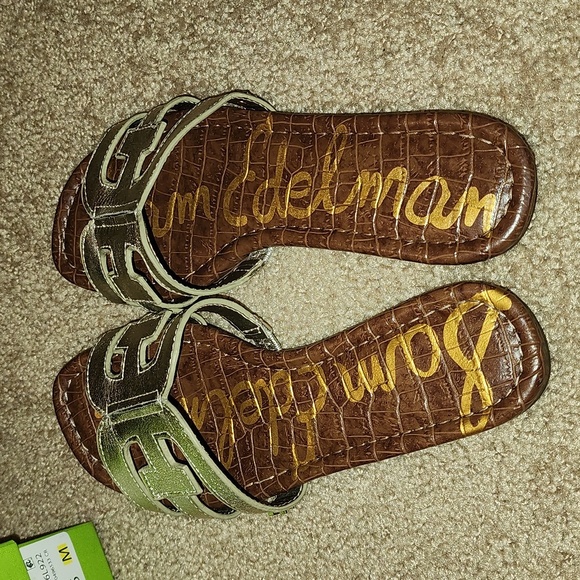 Sam Edelman Molten Gold Leather Sandals - Picture 4 of 7